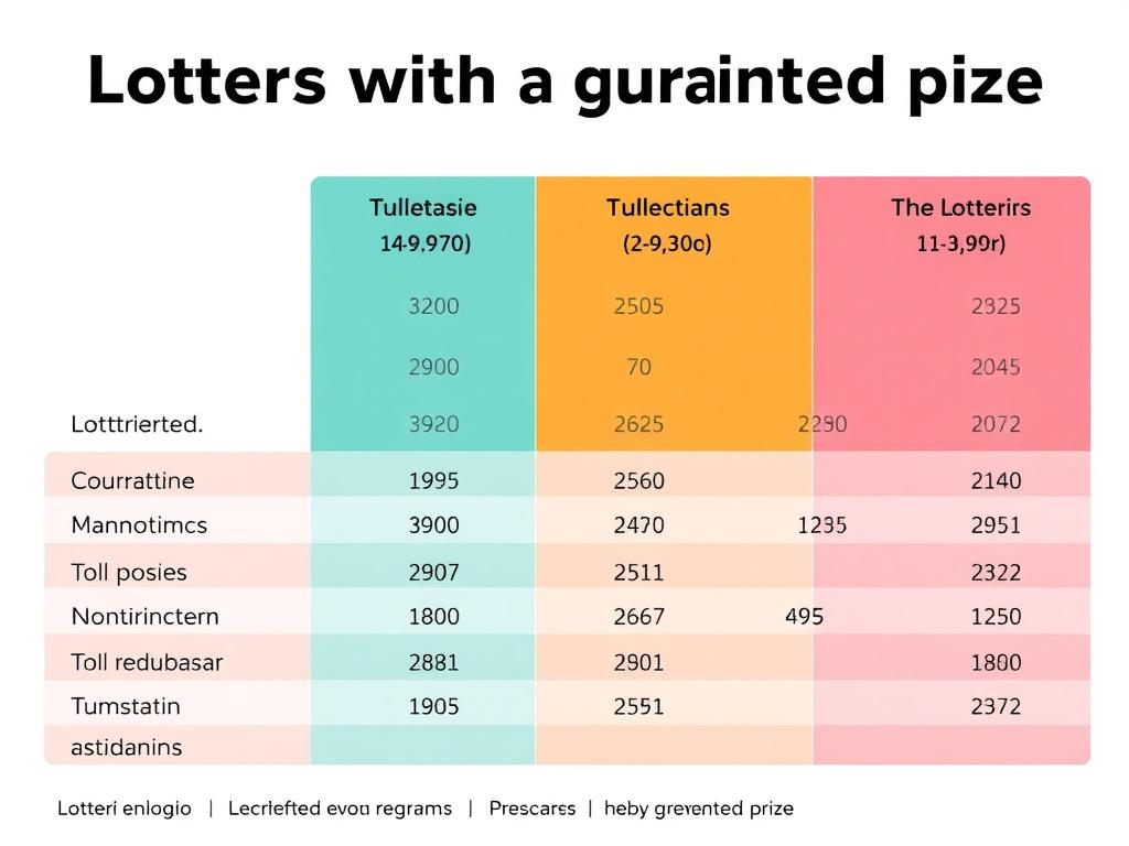 Лотереи с гарантированным призом. Таблица: сравнение типичных характеристик