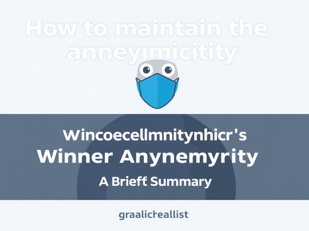 Как сохранить анонимность победителя. Краткая сводка: практический чек-лист